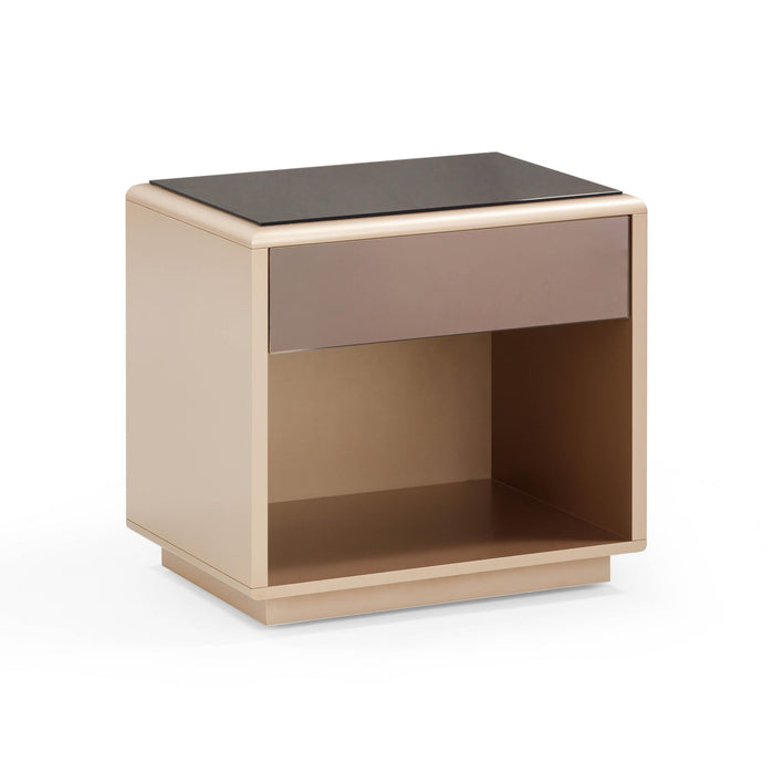 Martha - Mirrored Nightstand - Taupe