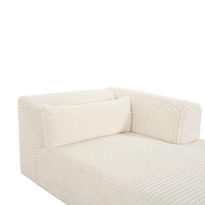Tarra - Fluffy Oversized Corduroy Modular Chaise