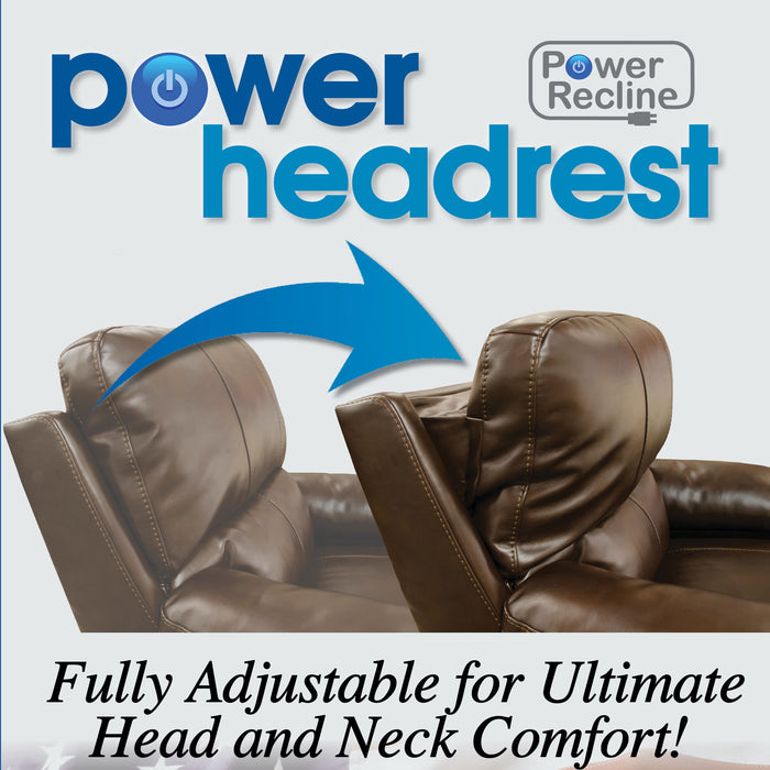 Arezzo - Power Headrest Power Lay Flat Recliner With Zero Gravity/Extended Ottoman