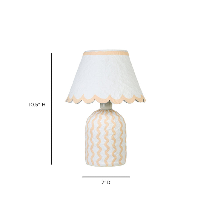 Blum - Scalloped Cotton Mache Table Lamp