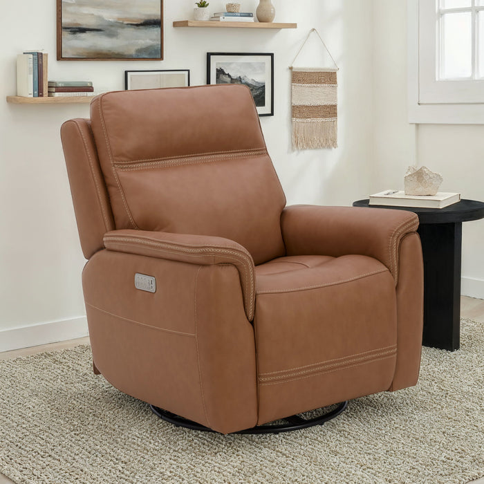 Sawyer - Swivel Glider With Power Headrest, Lumbar, Heat & Massage