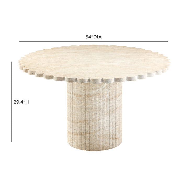 Blossom Washed Travertine Finish Indoor / Outdoor 54" Round Dining Table