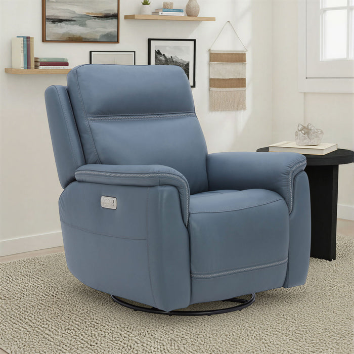 Sawyer - Swivel Glider With Power Headrest, Lumbar, Heat & Massage