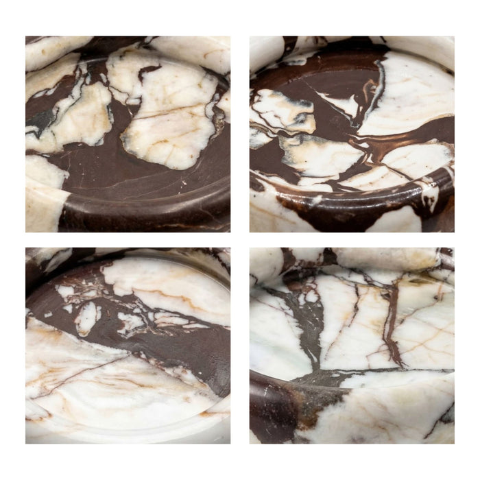 Marble Round Edged Catch-All - Breccia White Brown