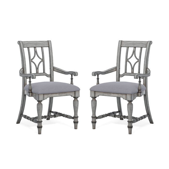 Plymouth - Upholstered Arm Dining Chair (Set of 2) - Gray