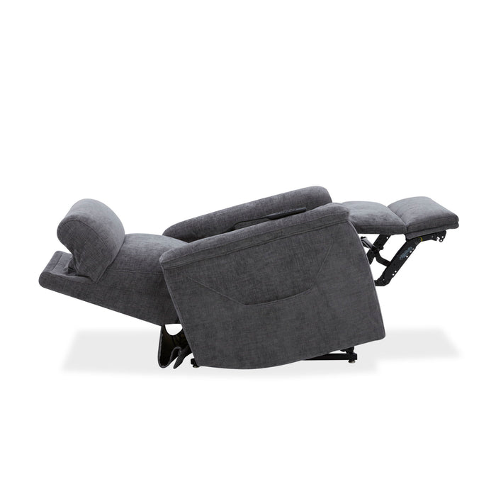 Luma - Petite Power Lift Recliner With Power Headrest, Lumbar, Heat & Massage - Dark Gray