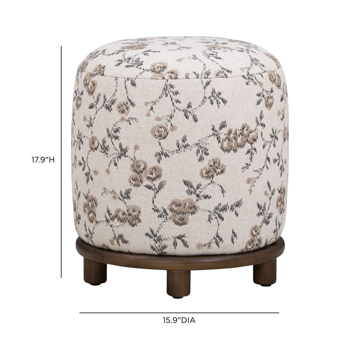 Bisou - Floral Jacquard Ottoman
