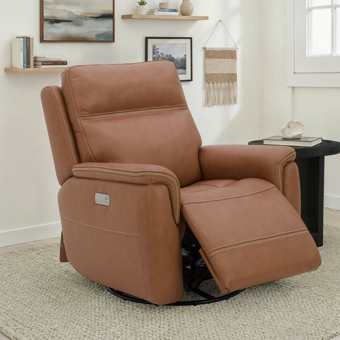 Sawyer - Swivel Glider With Power Headrest, Lumbar, Heat & Massage