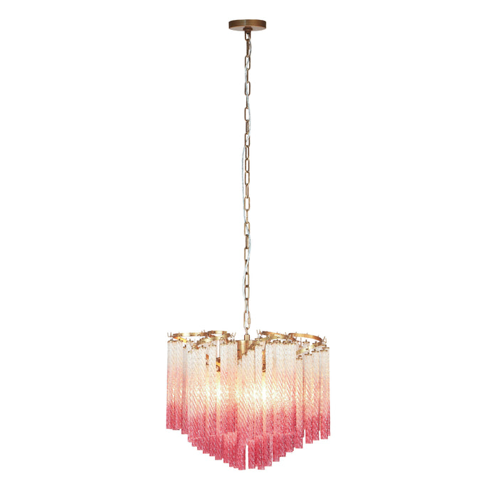 Ananya - Ombre Glass Chandelier - Gold / Pink