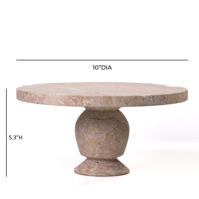 Natural Cake Stand - Travertine