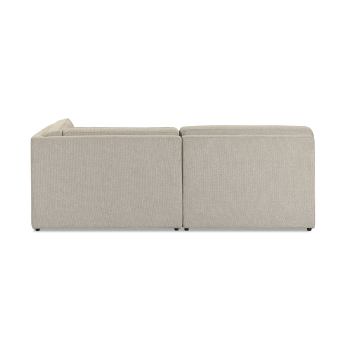 Yvette - 3-Piece Performance Boucle L-Sectional - Warm Gray