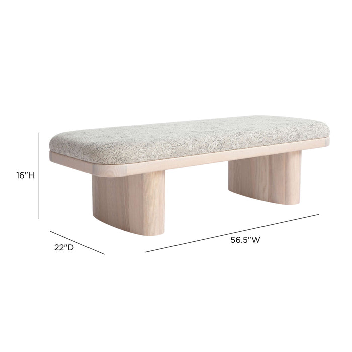 Ollie - Floral Jacquard Bench