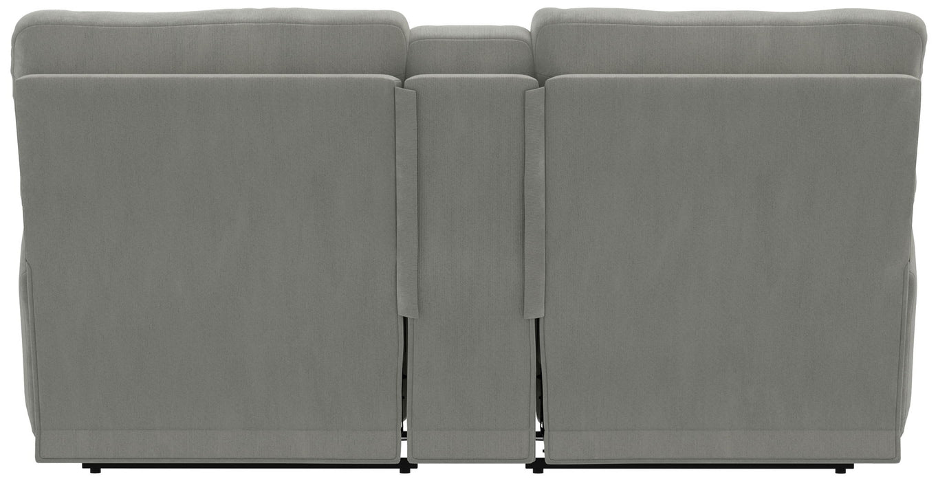 Renaldo - Power Console Loveseat With Zero Gravity Recline - Stone