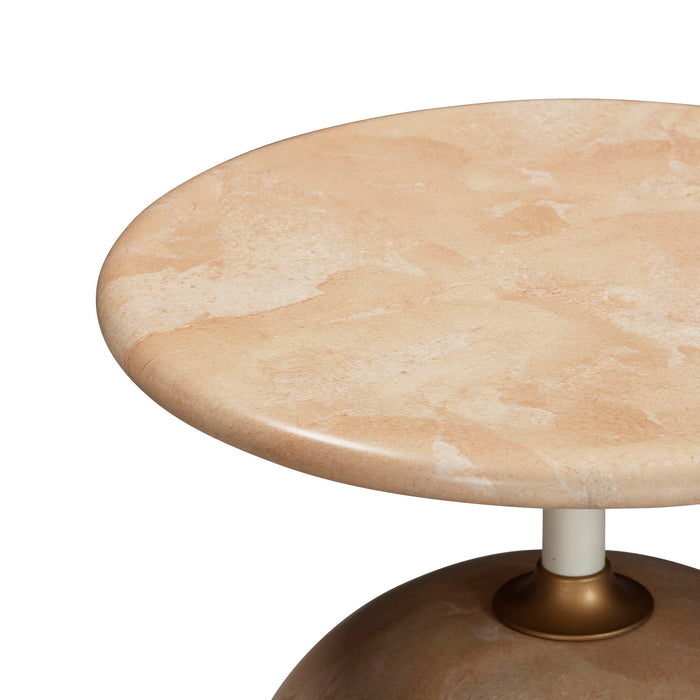 Mire Rose Faux Marble Side Table