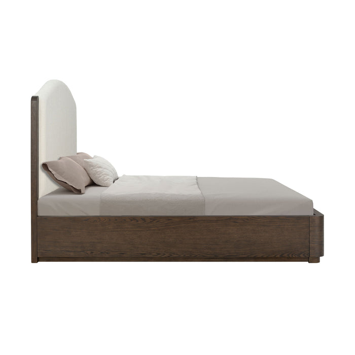 Athens - King Upholstered Storage Bed - Dark Brown