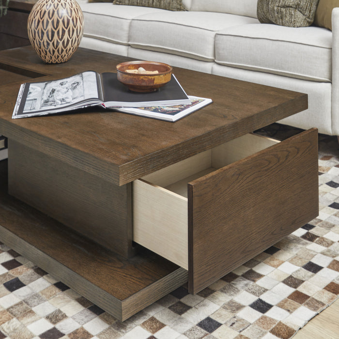 Athens - Rectangular Coffee Table With Casters - Chocolate Brown