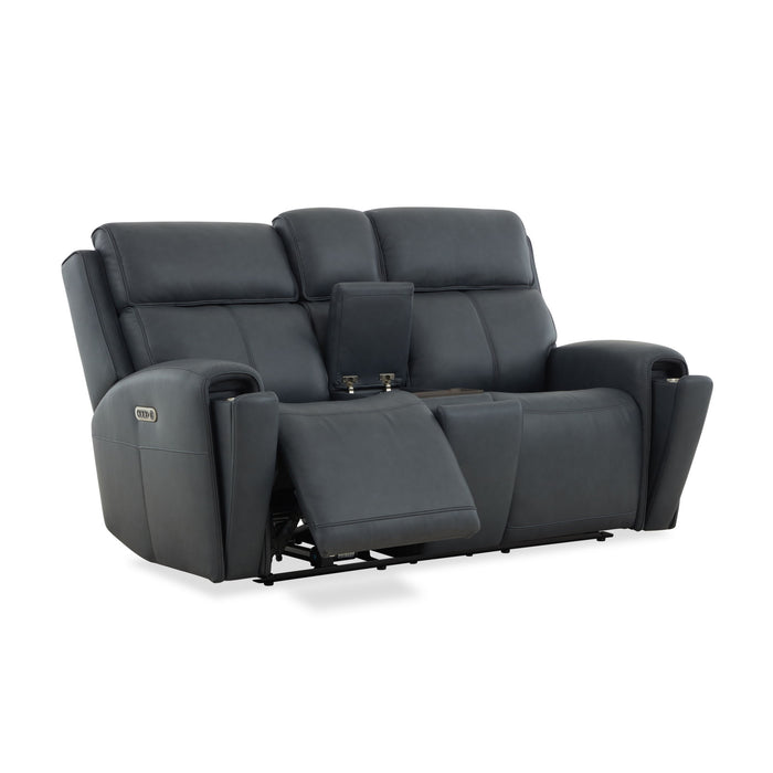 Warren - Power Reclining Loveseat With Console, Power Headrest & Lumbar - Black
