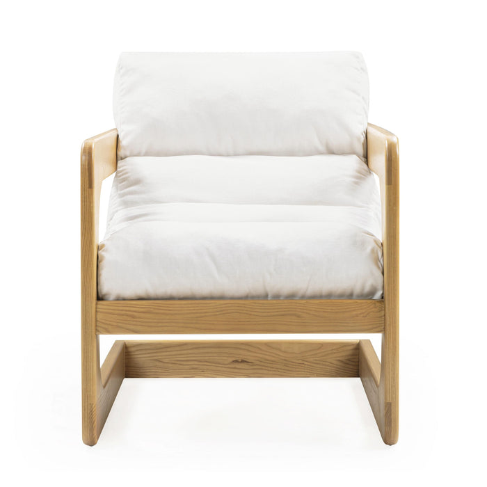 Palma - Upcycled Fabric Accent Chair - Cream