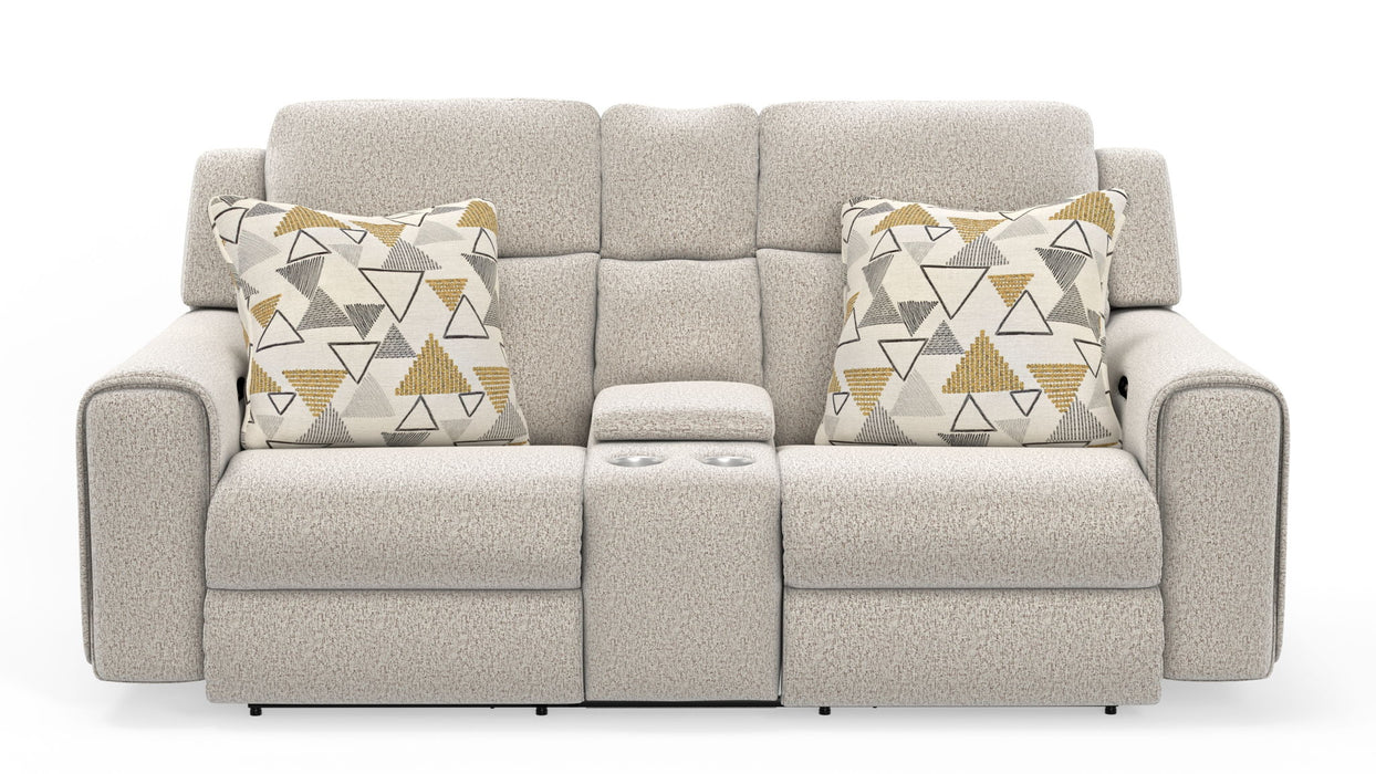 Micah - Power Headrest Power Deep Seat Reclining Console Loveseat - Oatmeal