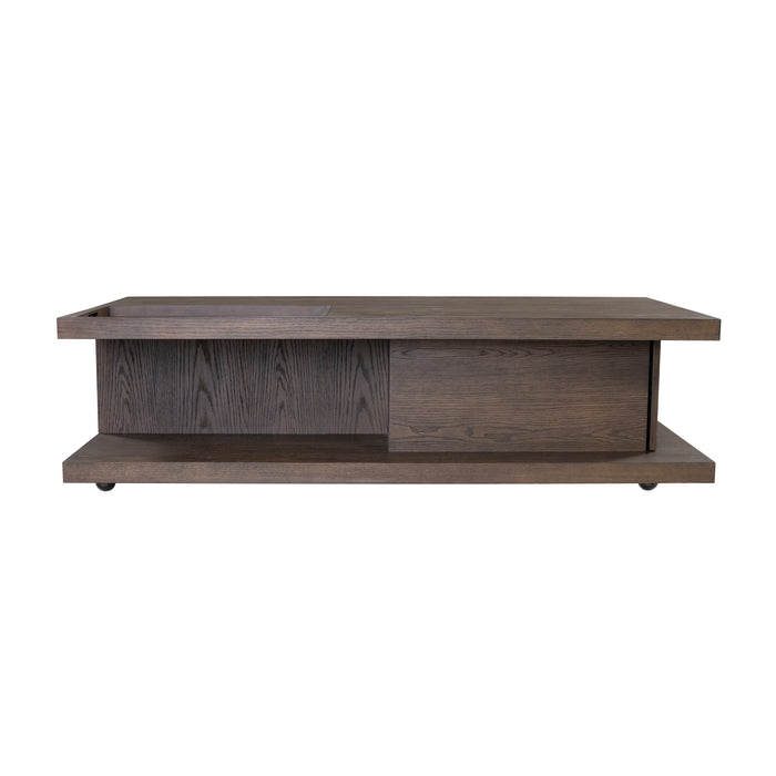 Athens - Rectangular Coffee Table With Casters - Chocolate Brown