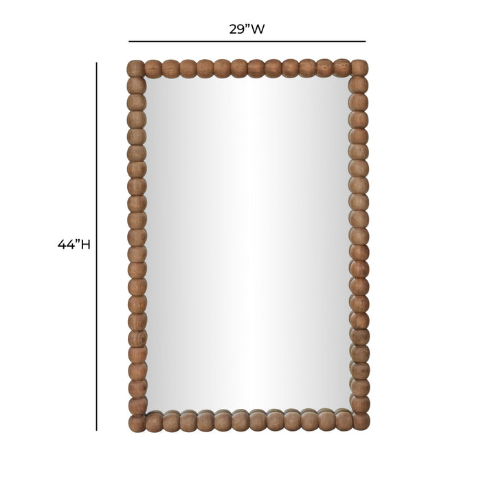 Cheyanne - 29" x 44" Carved Solid Wood Rectangular Wall Mirror - Natural