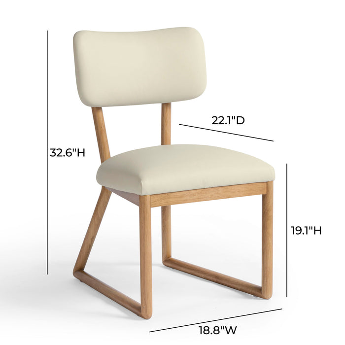 Bobbie - Vegan Leather Dining Chair - Cream