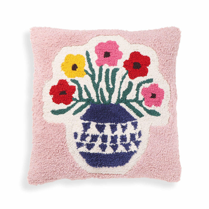 Blossom - 20" Cotton Square Accent Pillow - Tufted