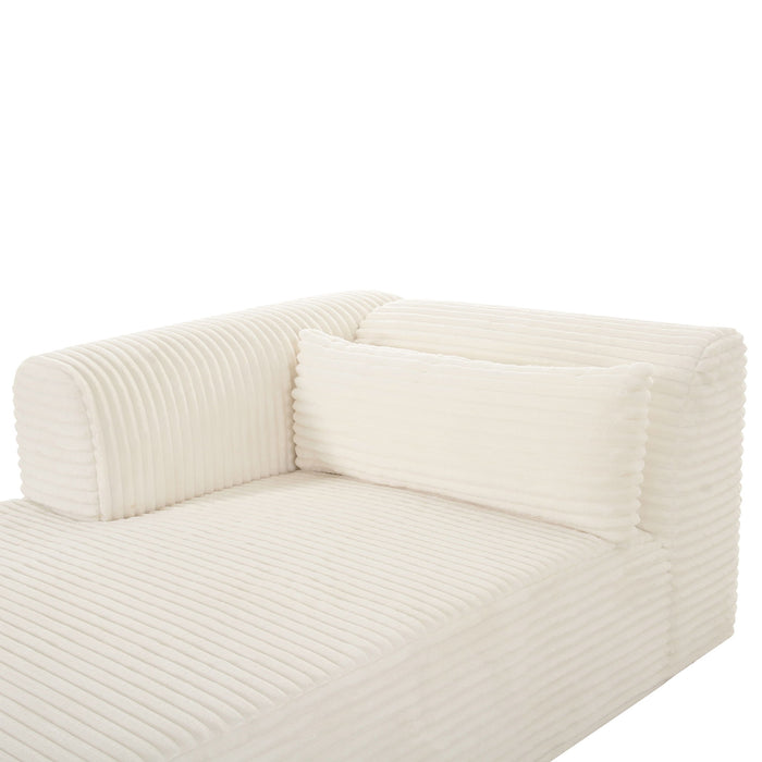 Tarra - Fluffy Oversized Corduroy Modular Chaise