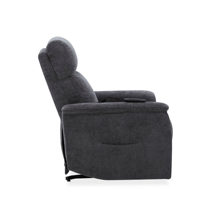 Luma - Petite Power Lift Recliner With Power Headrest, Lumbar, Heat & Massage - Dark Gray