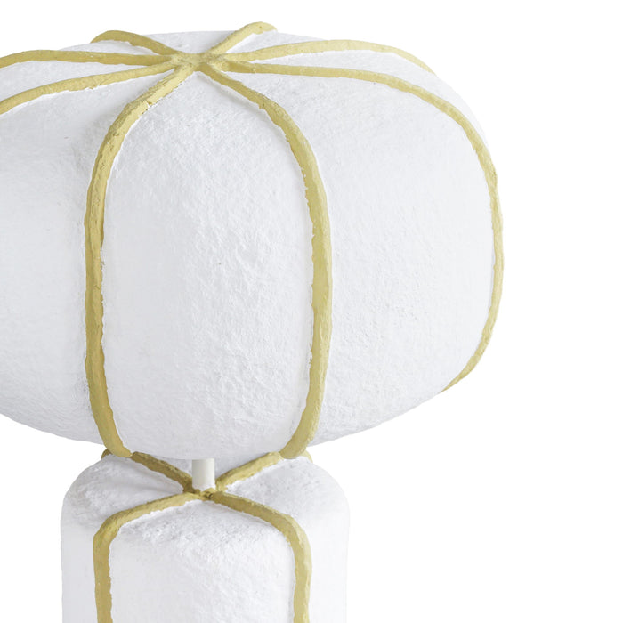 Looma - Cotton Mache Table Lamp - White / Green