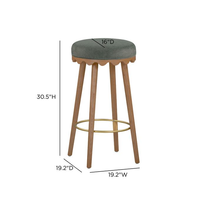 Oodle - Performance Vegan Mohair Light Walnut Stool