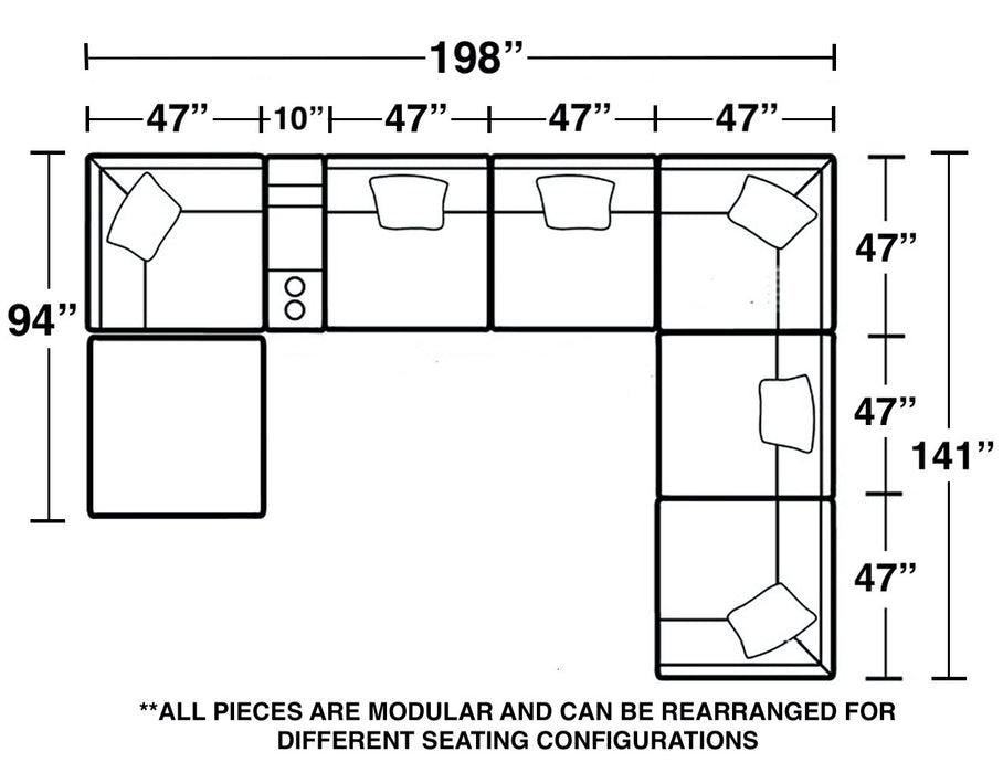 Posh - Modular Sectional And Ottoman
