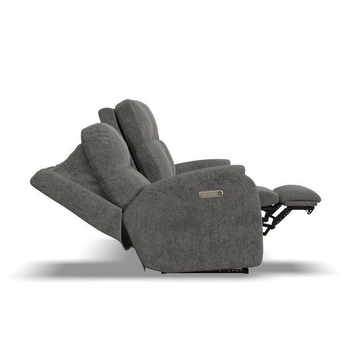 Penn - Fabric Power Reclining Sofa With Power Headrests & Lumbar
