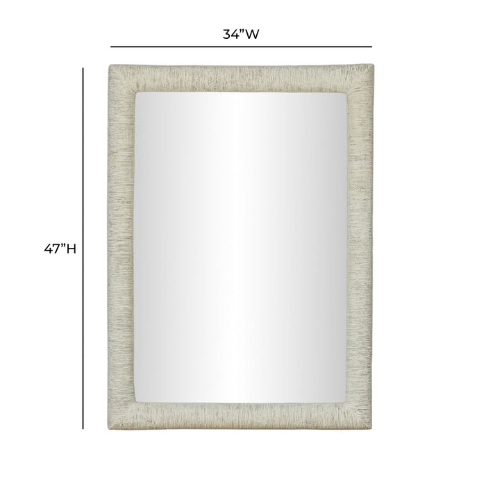 Orpheus - 34" x 47" Ribbed Rectangular Wall Mirror - Faux Stone