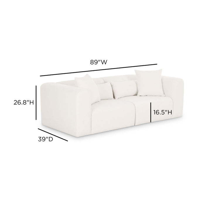 Tarra - Chenille Modular Loveseat - Cream