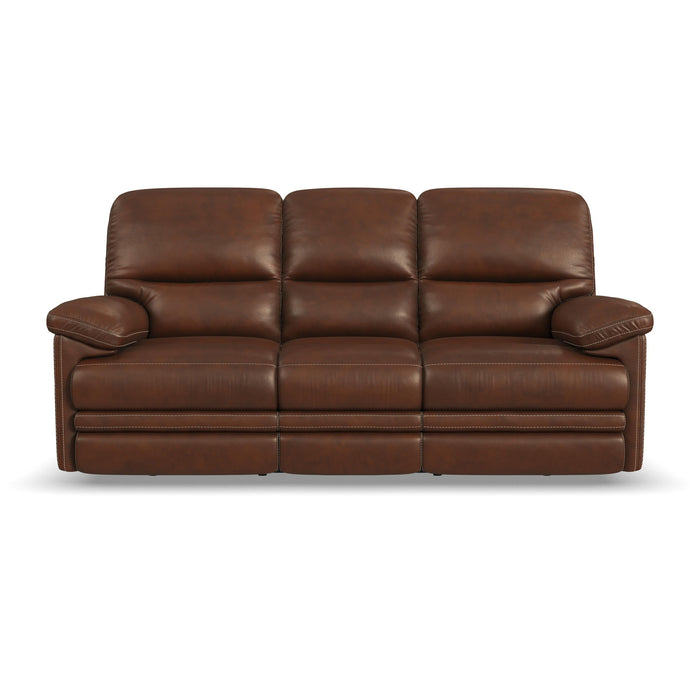 David - Power Reclining Sofa With Power Headrests & Lumbar - Pecan