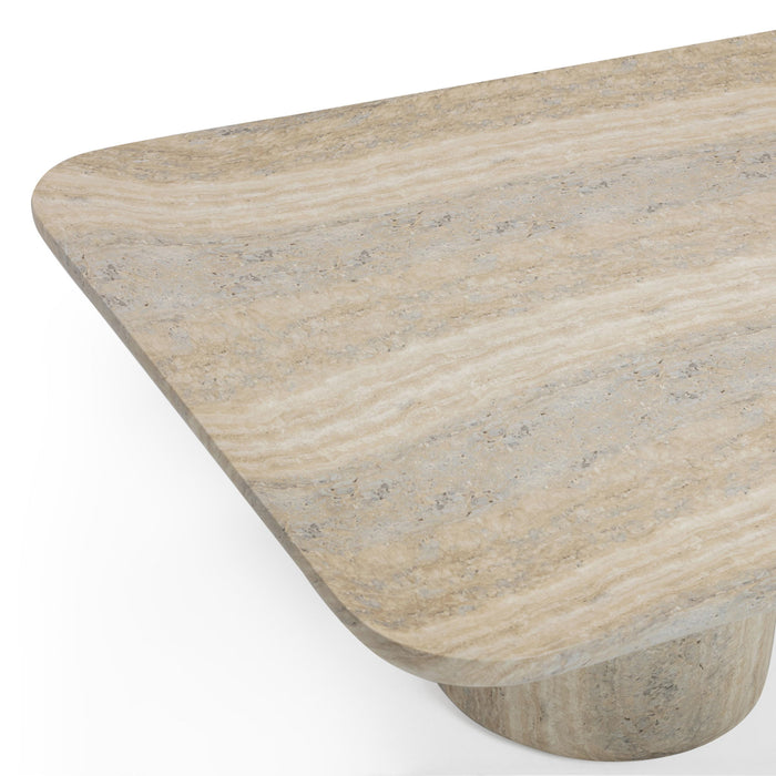 Tyche - Indoor / Outdoor Concrete Rectangular Coffee Table - Faux Travertine