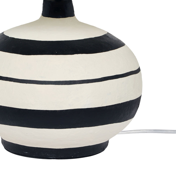 Positano - Striped Papier Mache Table Lamp