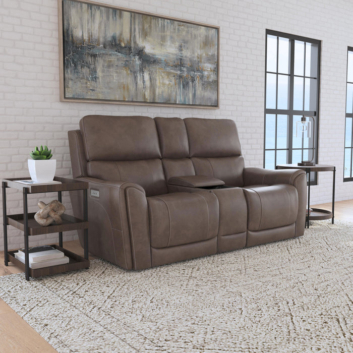 Carter - Power Reclining Loveseat With Console & Power Headrests & Lumbar - Cappuccino