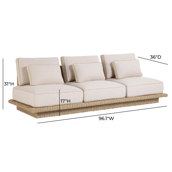 Mora - 96" Outdoor Sofa - Cream