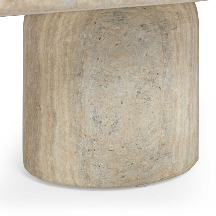Tyche - Indoor / Outdoor Concrete Rectangular Coffee Table - Faux Travertine