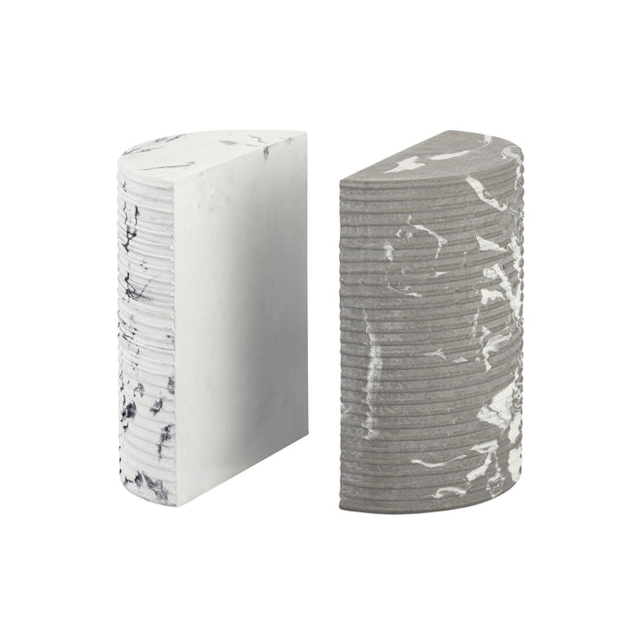 Terra - Concrete Bookends - Gray / White