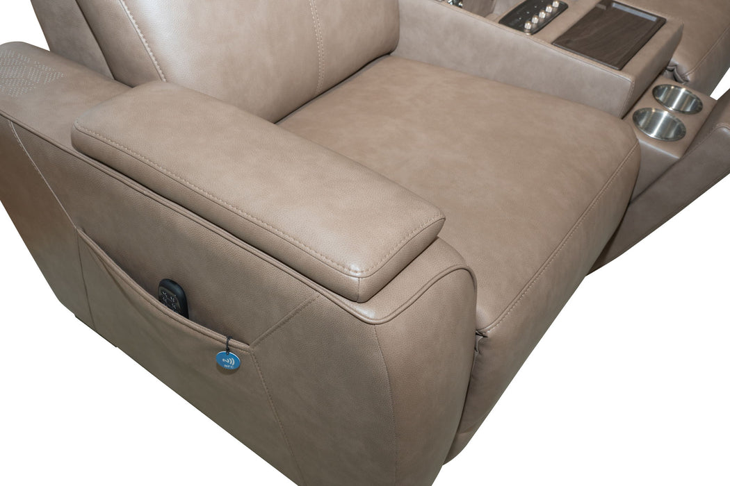 Vibe - Power Reclining Loveseat With Console, Power Headrest, Lumbar, Heat, Massage & Pulse
