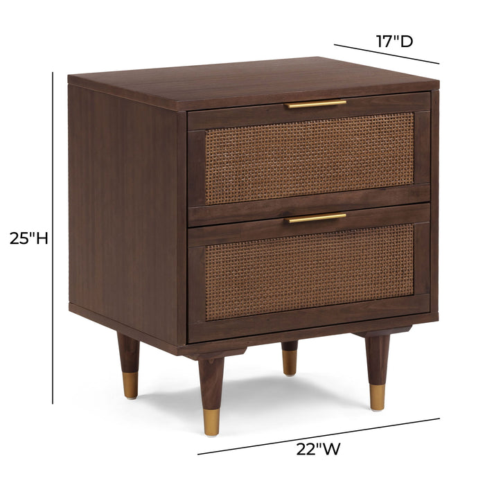 Sierra - 2-Drawer Nightstand - Dark Chocolate Brown