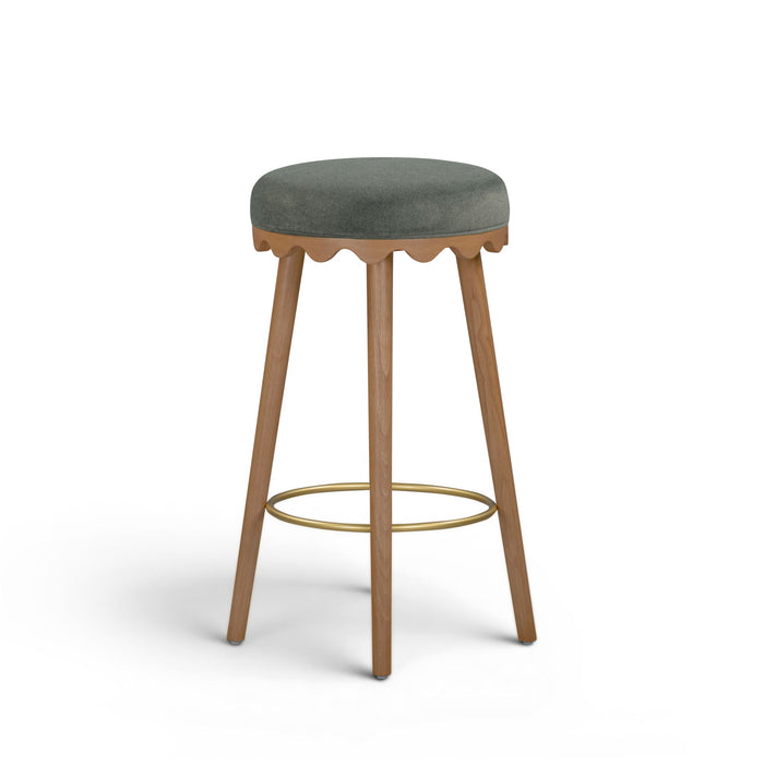 Oodle - Performance Vegan Mohair Light Walnut Stool