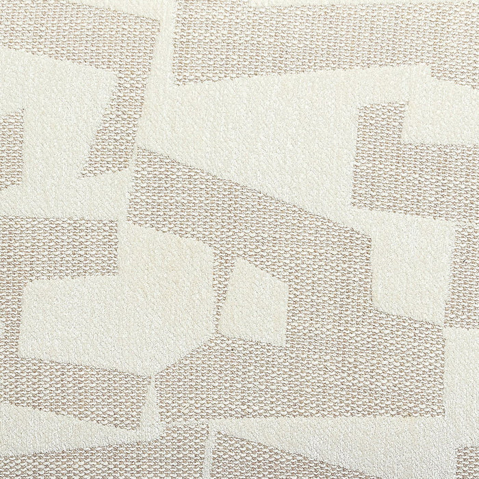 Tatum - Vegan Leather And 2-Tone Jacquard Dining Chair - Cream