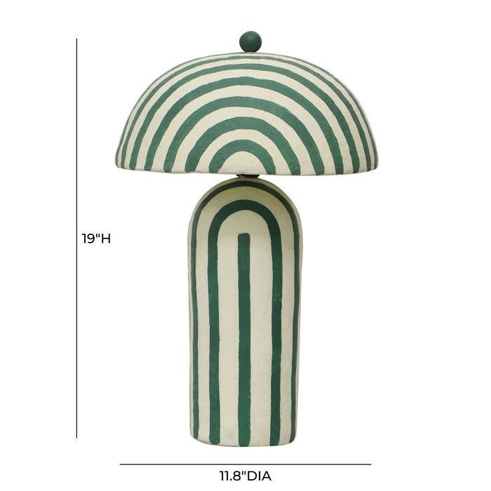 Maiori - Striped Papier Mache Table Lamp