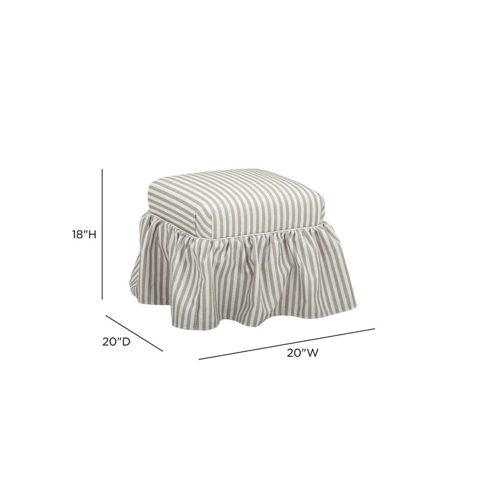Gertrude - Striped Linen Ottoman