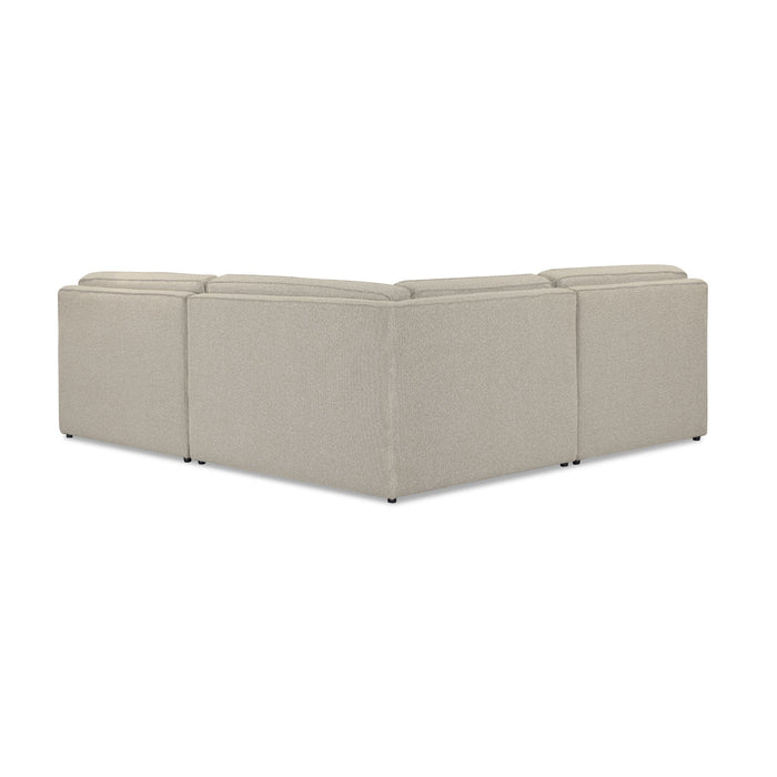 Yvette - 3-Piece Performance Boucle L-Sectional - Warm Gray