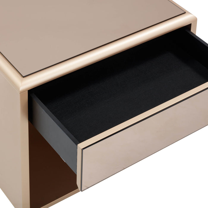 Martha - Mirrored Nightstand - Taupe